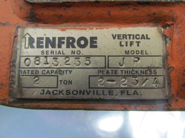 Renfroe JP 2-Ton Vertical Lift Clamp 2"-2 3/4" Capacity
