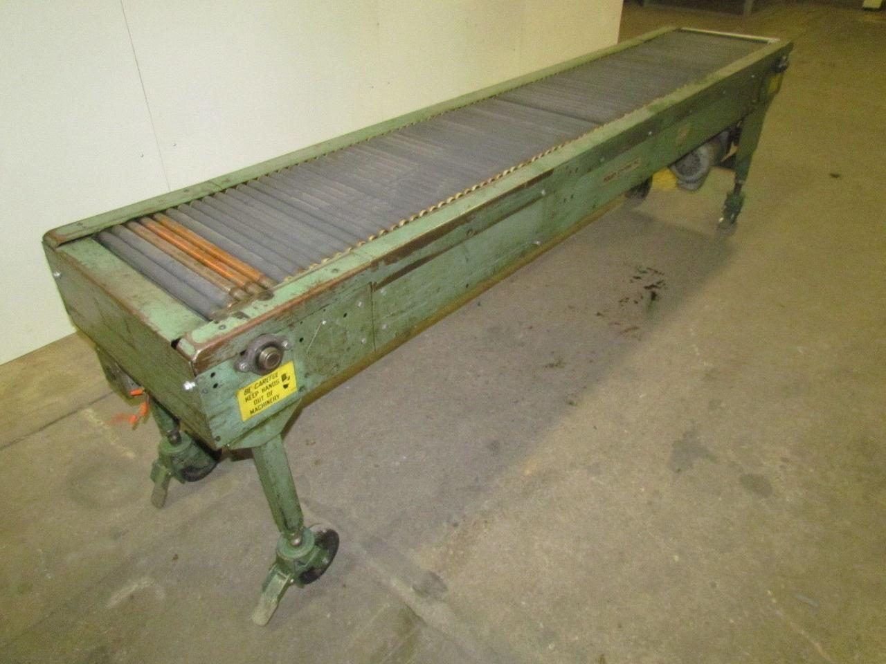 RTO-1412 Movable Accumulation Conveyor 18"x10' Powered Chains W/Static Rollers