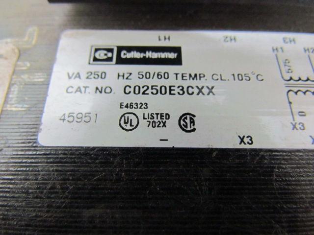 Cutler Hammer C-H C0250E3CXX 30312R 250VAC Control Transformer 50/60 Hz