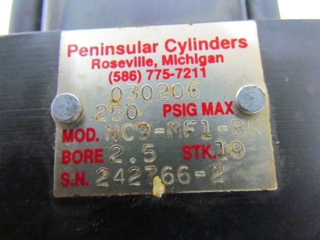 Peninsular NC9-MF1-BR Pneumatic Air Cylinder 2-1/2" Bore 19" Stroke 250 PSI