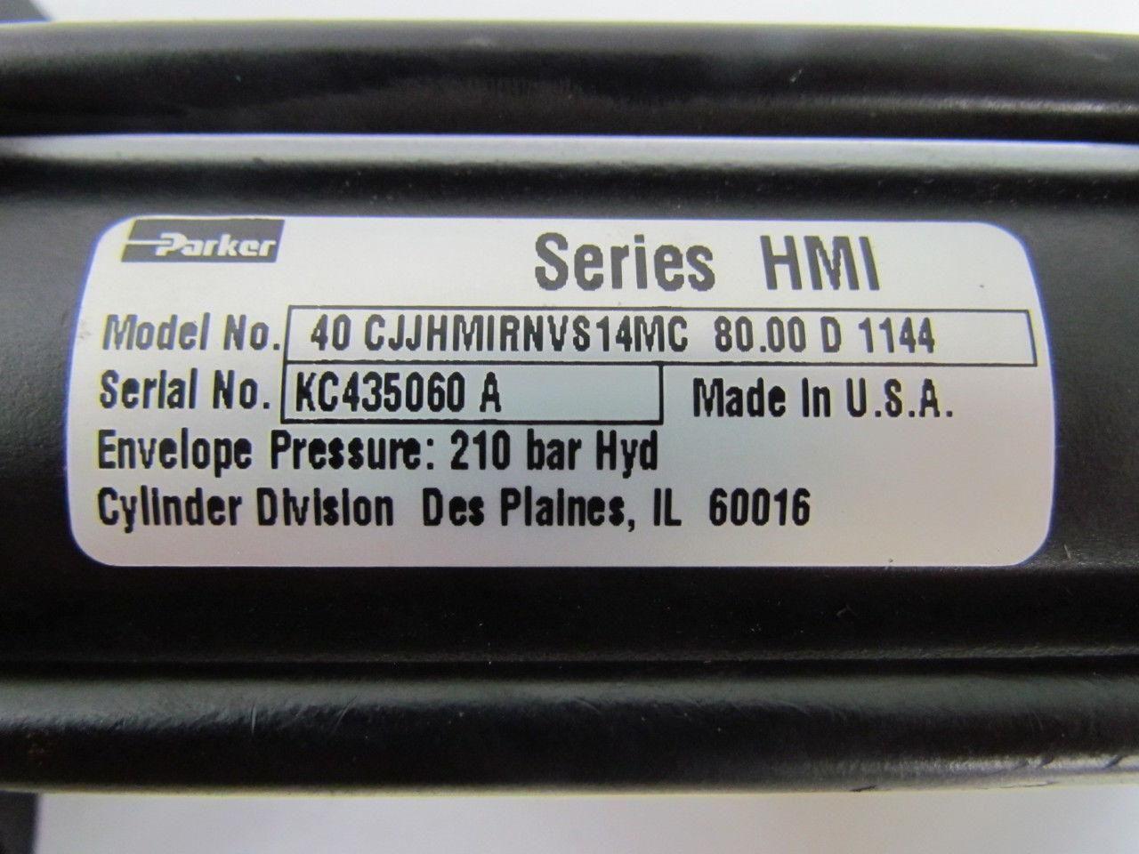 Parker 40 CJJHMIRNVS14MC 80.00 D 1144 Hydraulic Cylinder 40mm Bore 80mm Stroke