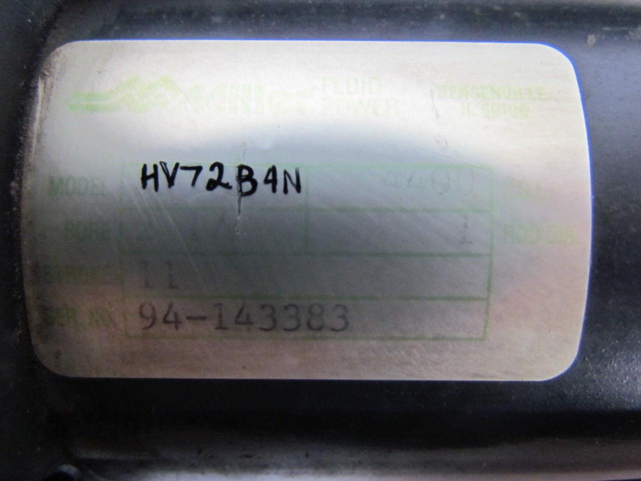 Miller HV72B4N Hydraulic Cylinder 2-1/2" Bore 11" Stroke Series HV 4400 PSI