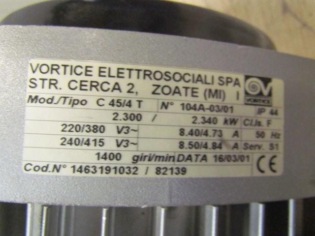 C45/4T Industrial Centrifugal Fan 220/380V 3Ph 3.1HP 9-3/8" Inlet 7-7/8" Outlet