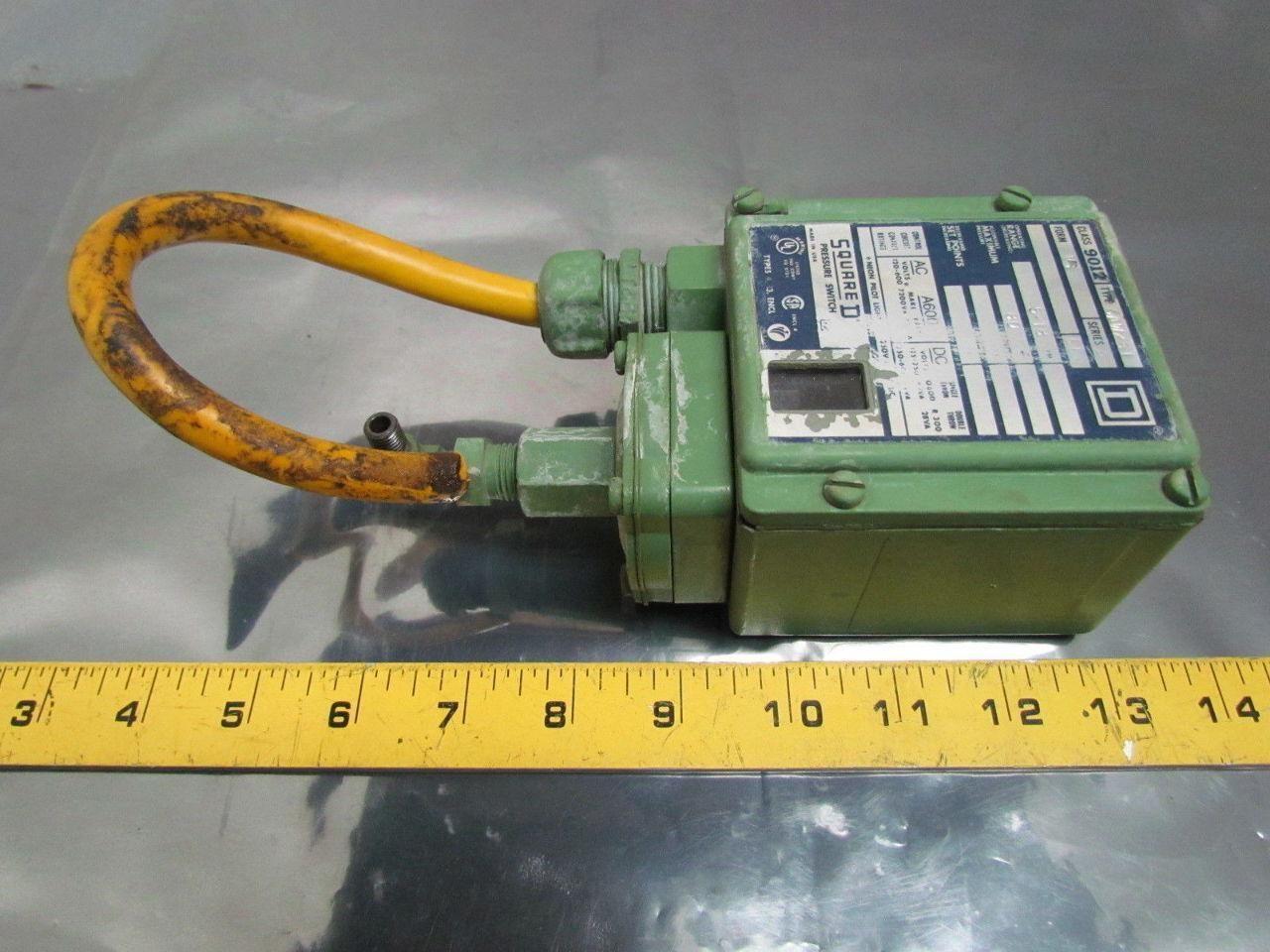 Square D GAW2S1 Pressure Switch Range 5-18 PSI Decreasing Max 80 PSI 120-600VAC