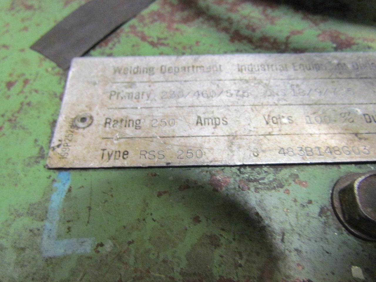 Westinghouse 250 Amp Rectifier Welder 230/460/575V 3Ph w/Spool Gun Controller