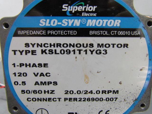 Synchronous Motor 1Ph 120VAC 0.5A 50/60Hz 20.0/24.0 RPM Connect PER226900-007