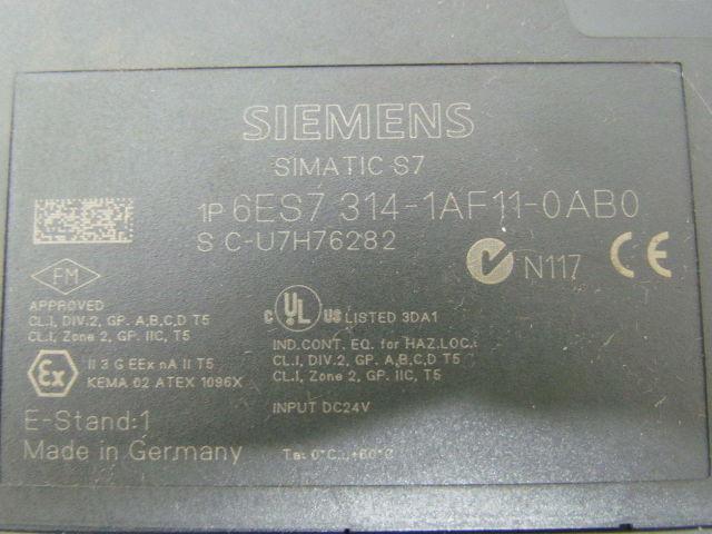 Siemens 6ES7 314 Simatic S7 CPU 314 Standard Controller W/Memory Card 24VDC
