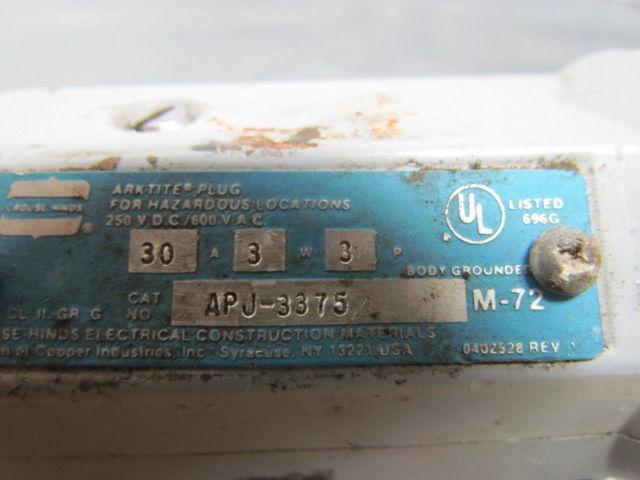 Arktite Connector Plug 30A 600VAC 250VDC 3 Pole 3 Wire Pin + Sleeve Type Male