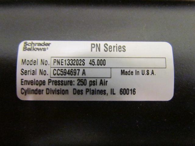 Schrader PNE133202S 45.000 Pneumatic Air Cylinder 4"Bore 45" Stroke Extended Rod