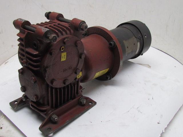 Ex-Cell-O Cone Drive MH020-X1 Worm Gear Box Reducer W/Dayton 1/4 HP 90VDC Motor