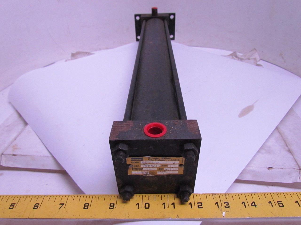 Parker J2AU142AC Pneumatic Air Cylinder 2-1/2" Bore 17" Stroke Series 2A