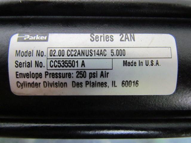 Parker 02.00 CC2ANUS14AC 5.000 Pneumatic Air Cylinder 2" Bore 5"Stroke w/sensors