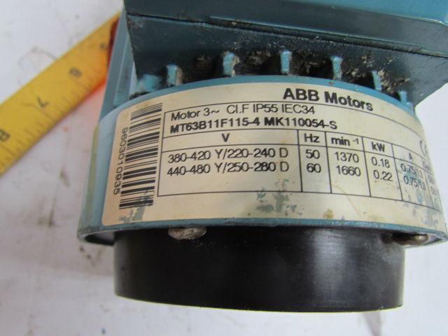 Electric Motor .18/.22KW .24/.29HP 440-480Y/250-280D V 60HZ 63D Flange Mount