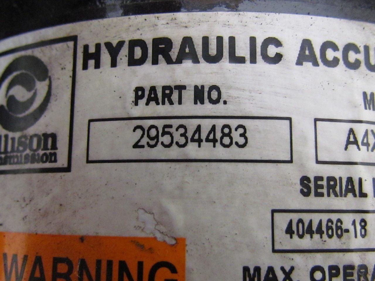 Allison Transmission 29534483 Parker Hydraulic Accumulator 1.28 Liter SAE-20