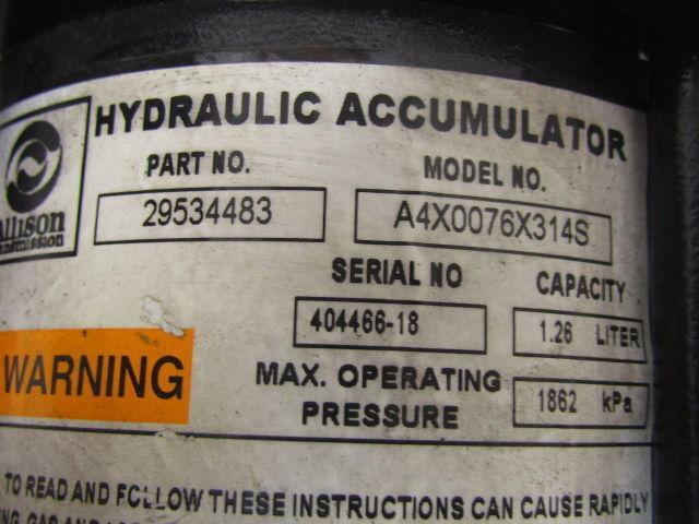 Allison Transmission 29534483 Parker Hydraulic Accumulator 1.28 Liter SAE-20