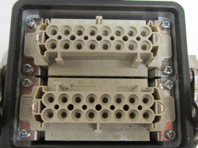 32-Pin Female Double Insert Connector Plug Side Entry Housing Single Lever Cover