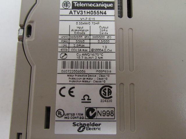 ATV31H055N4 Variable Speed Drive 0.75Hp 380/500V 3-Ph Altivar 31 10.7 Lb-In