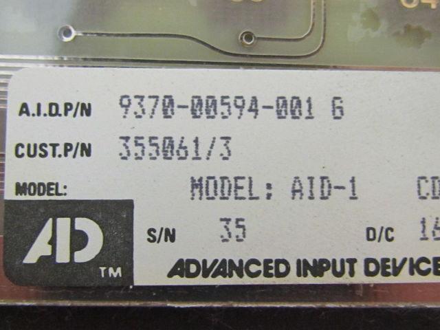 AD Advance 9370-00594-001G AID-1 Operator Interface Panel Keypad 355061/3 E87309