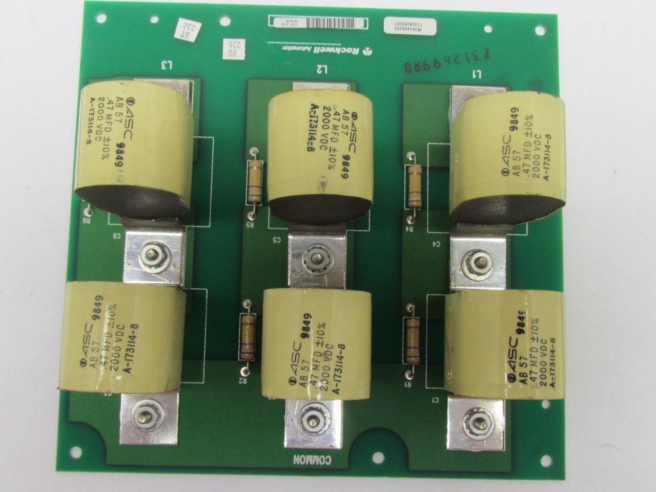 Rockwell Automation 173285 REV 01 Capacitor Board Assembly 2000VDC A-173114-8