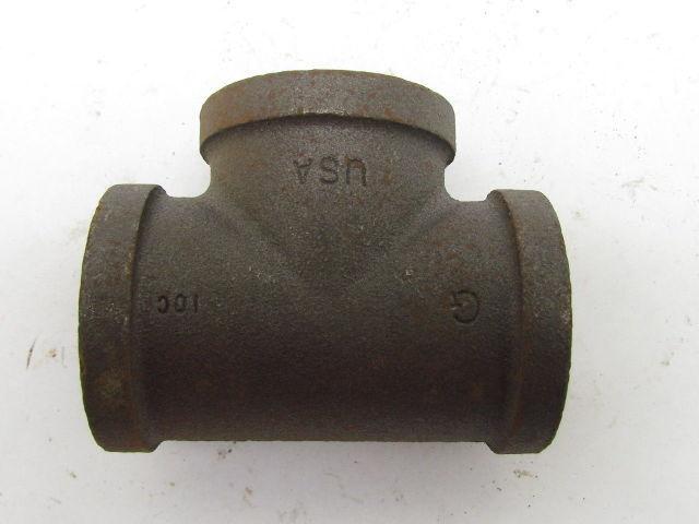 Grinnell 1-1/2"NPT Malleable Iron Tee Pipe Fitting Class 150 Female Lot of 9 USA