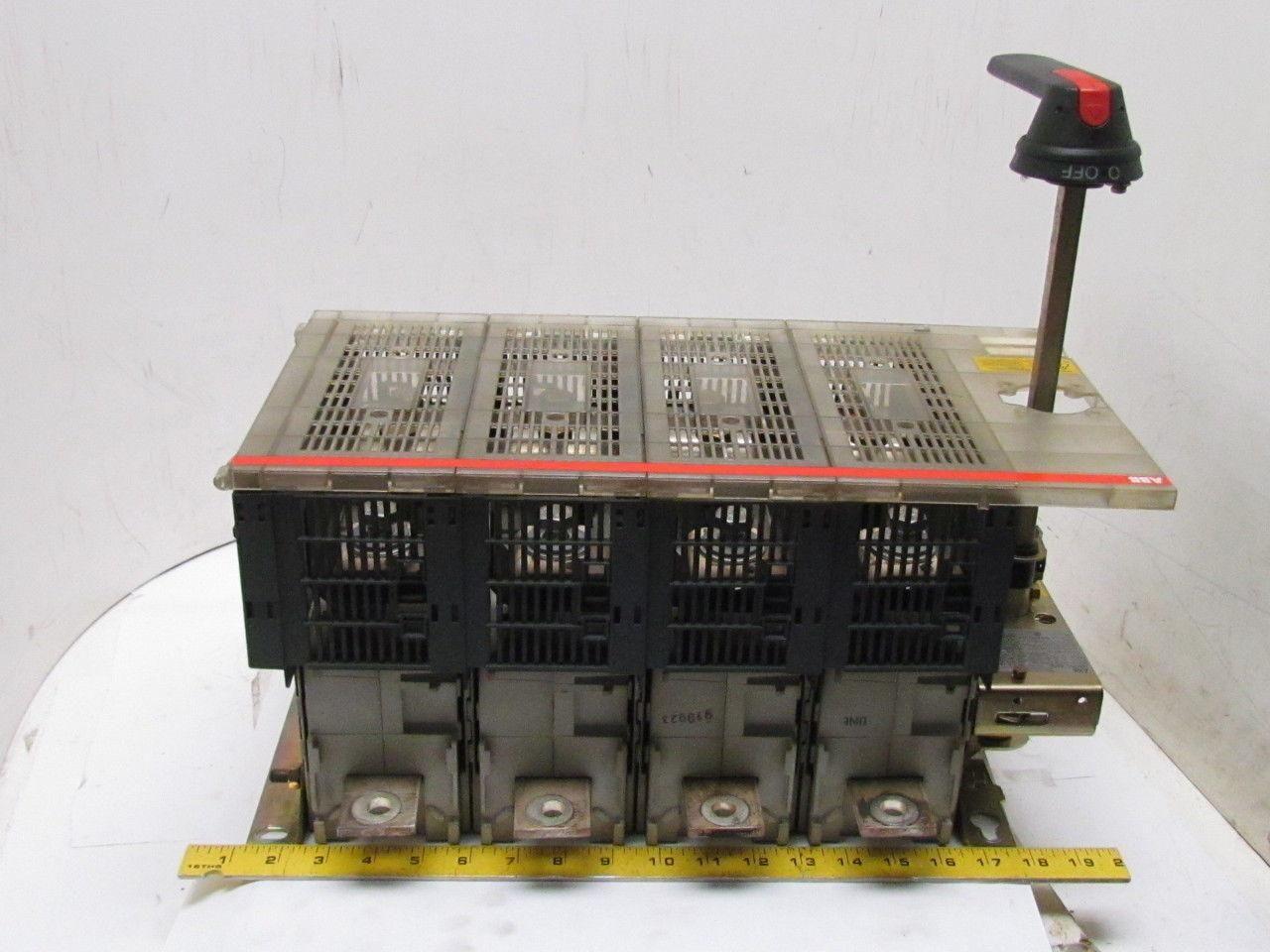 ABB 4-Pole Fusible Disconnect Switch Interrupter Rotary Handle 600a 3Ph 600V