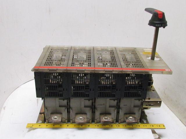 ABB 4-Pole Fusible Disconnect Switch Interrupter Rotary Handle 600a 3Ph 600V