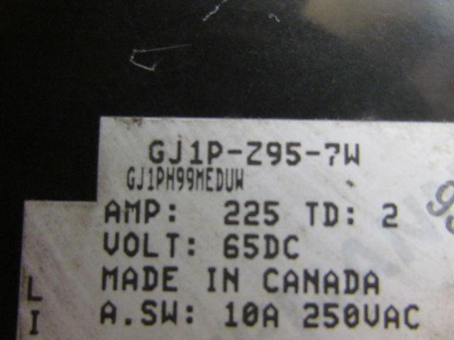 Heinemann GJ1P-Z95-7W Special Purpose Circuit Breaker 225Amp 65VDC 25 KAIC 1Pole