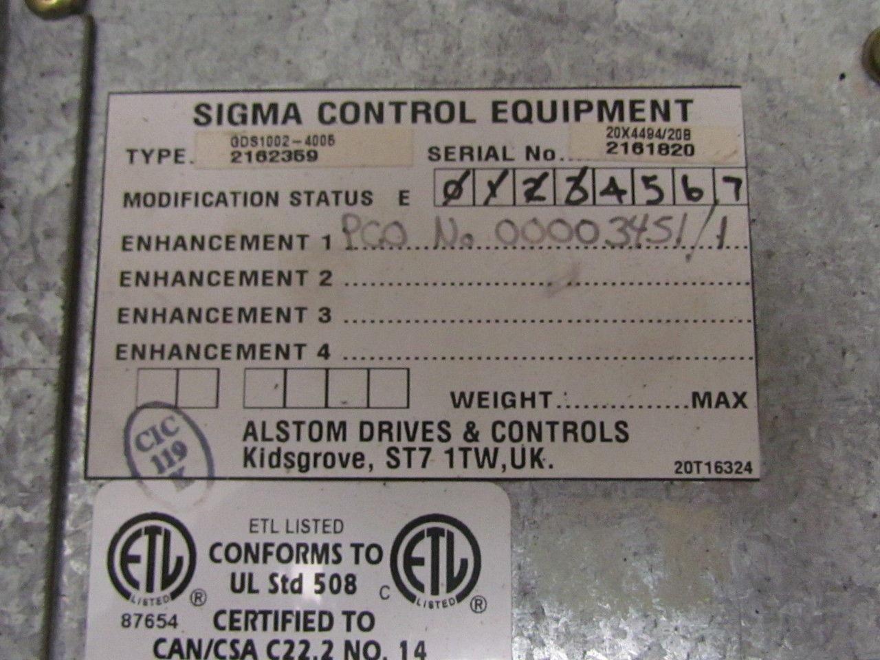 ALSPA GD4000 SIGMA Gate Variable Speed & Torque Drive 800V Max 1xDDR Flash Mem