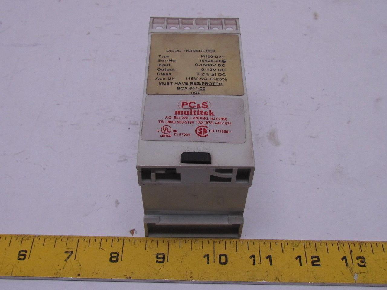 M100-DV1 DC/DC Transducer w/Matching Protective-Resistor IP 0-1500VDC OP 0-10VDC