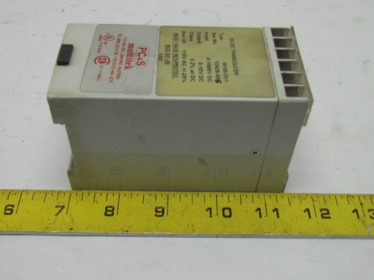 M100-DV1 DC/DC Transducer w/Matching Protective-Resistor IP 0-1500VDC OP 0-10VDC