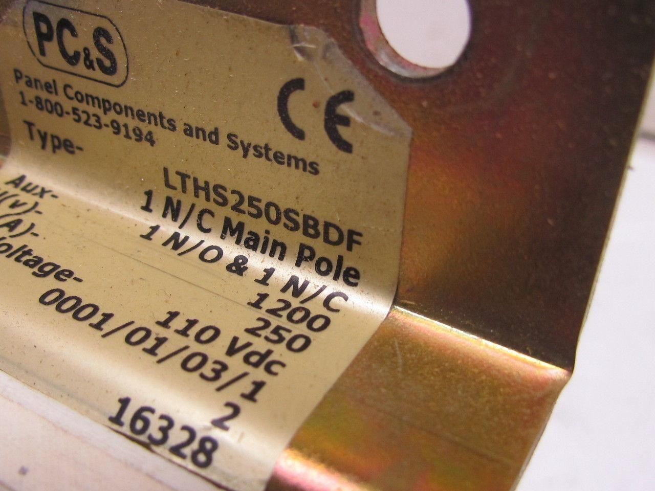 Panel Components LTHS250SBDF Contactor 1 N/O MainPole Aux Contacts 1 N/O 1 N/C