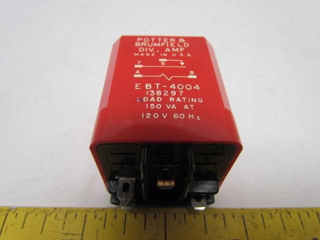 Potter & Brumfield EBT-4004 138297 Relay Load Rating 150VA At 120V 60Hz 4 Pin