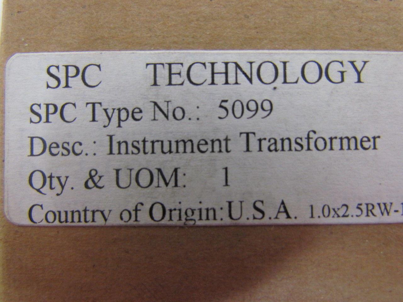 SPC 5099 E175133 Instrument Transformer 1.0x2.5RW-100 600V 1.33 50-400Hz Current