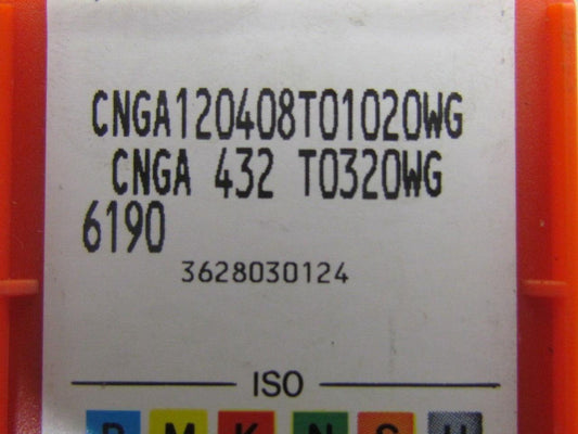 CNGA120408T01020WG CNGA432T0320WG Carbide Turning Insert Grade 6190 Box of 8pcs