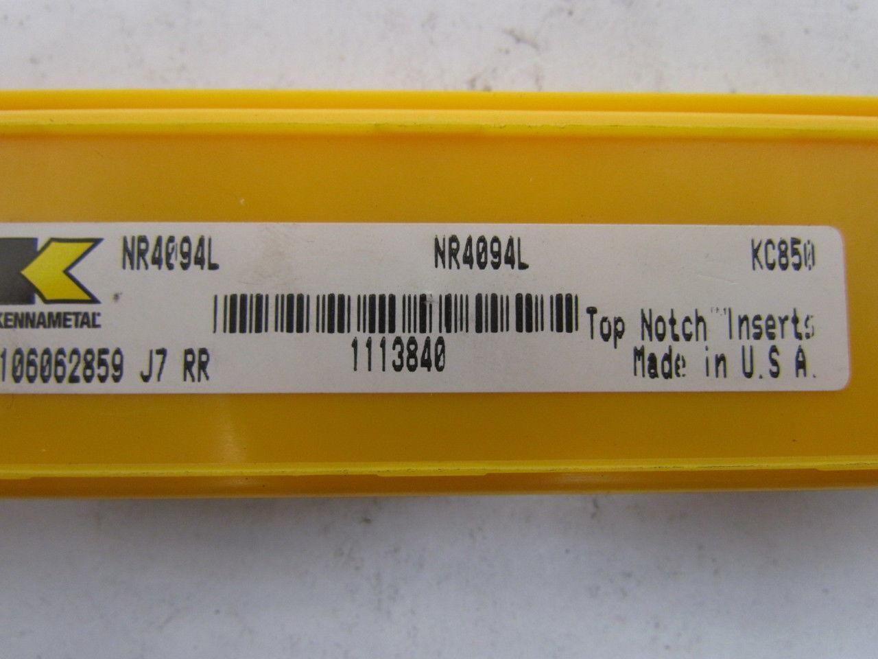 Kennametal NR4094L KC850 Carbide Insert Grade KC850 Box of 5pcs