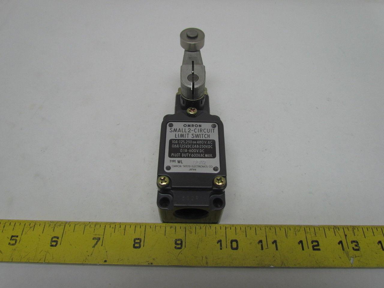 Omron Type WL GCA2 Limit Switch w/Roller Lever Arm 10A 125/250/480VAC 2-Circuit
