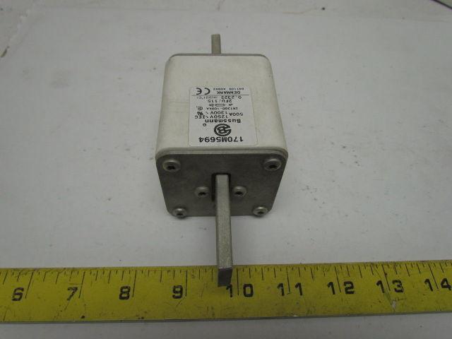 Bussmann 170M5694 500 Amp High Speed Square Body Blade Fuse 1250 Volt IEC
