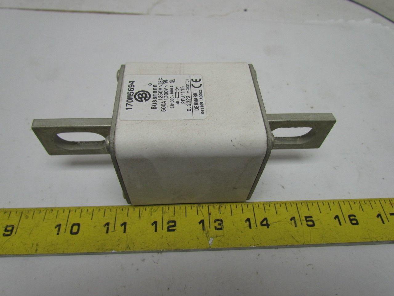 Bussmann 170M5694 500 Amp High Speed Square Body Blade Fuse 1250 Volt IEC