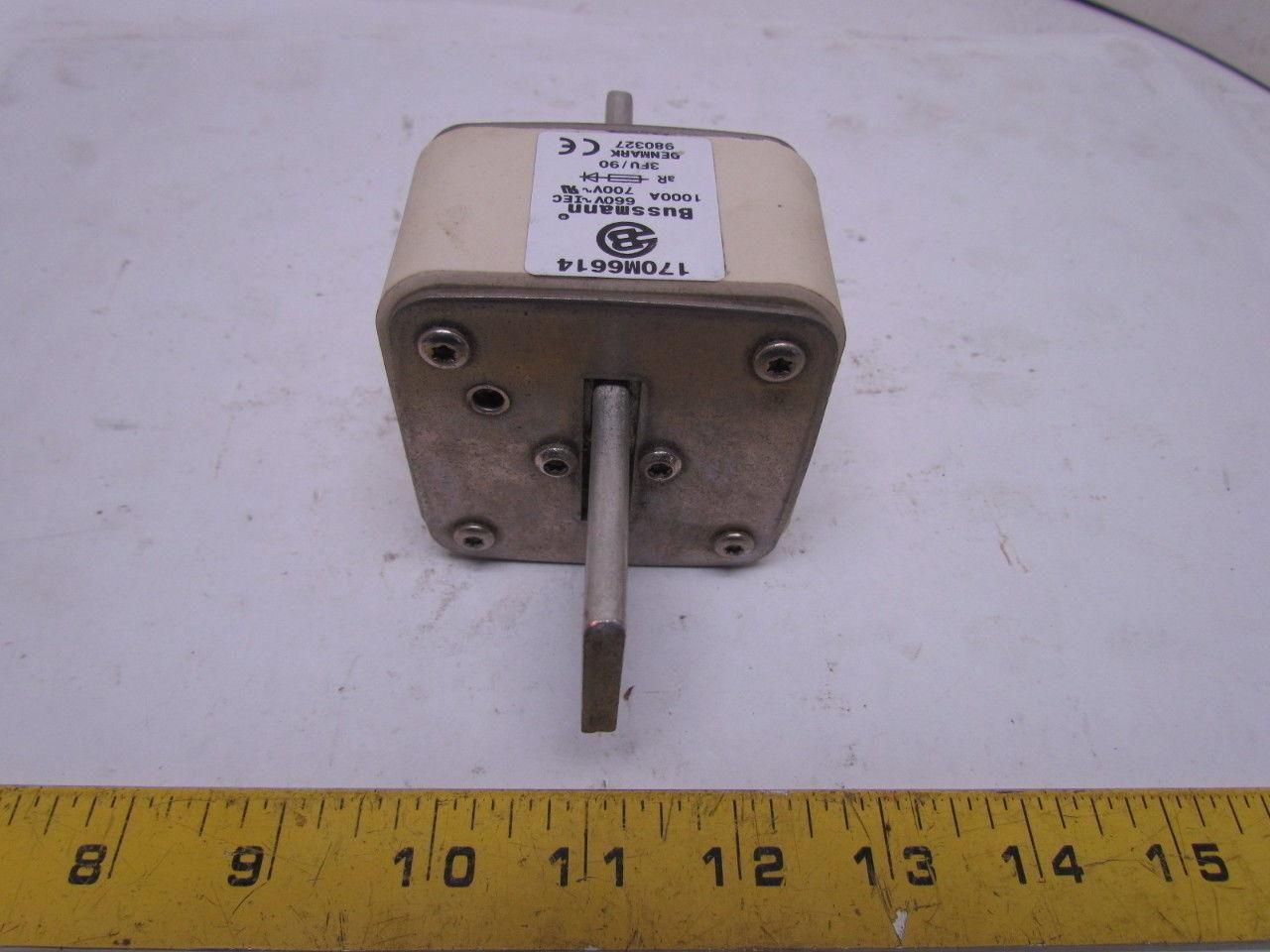 Bussmann 170M6614 1000 Amp 660 Volt IEC High Speed Square Body Blade Fuse