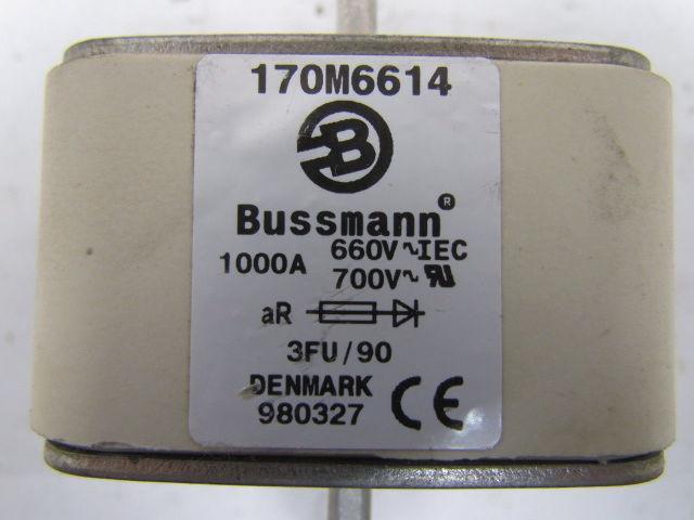 Bussmann 170M6614 1000 Amp 660 Volt IEC High Speed Square Body Blade Fuse