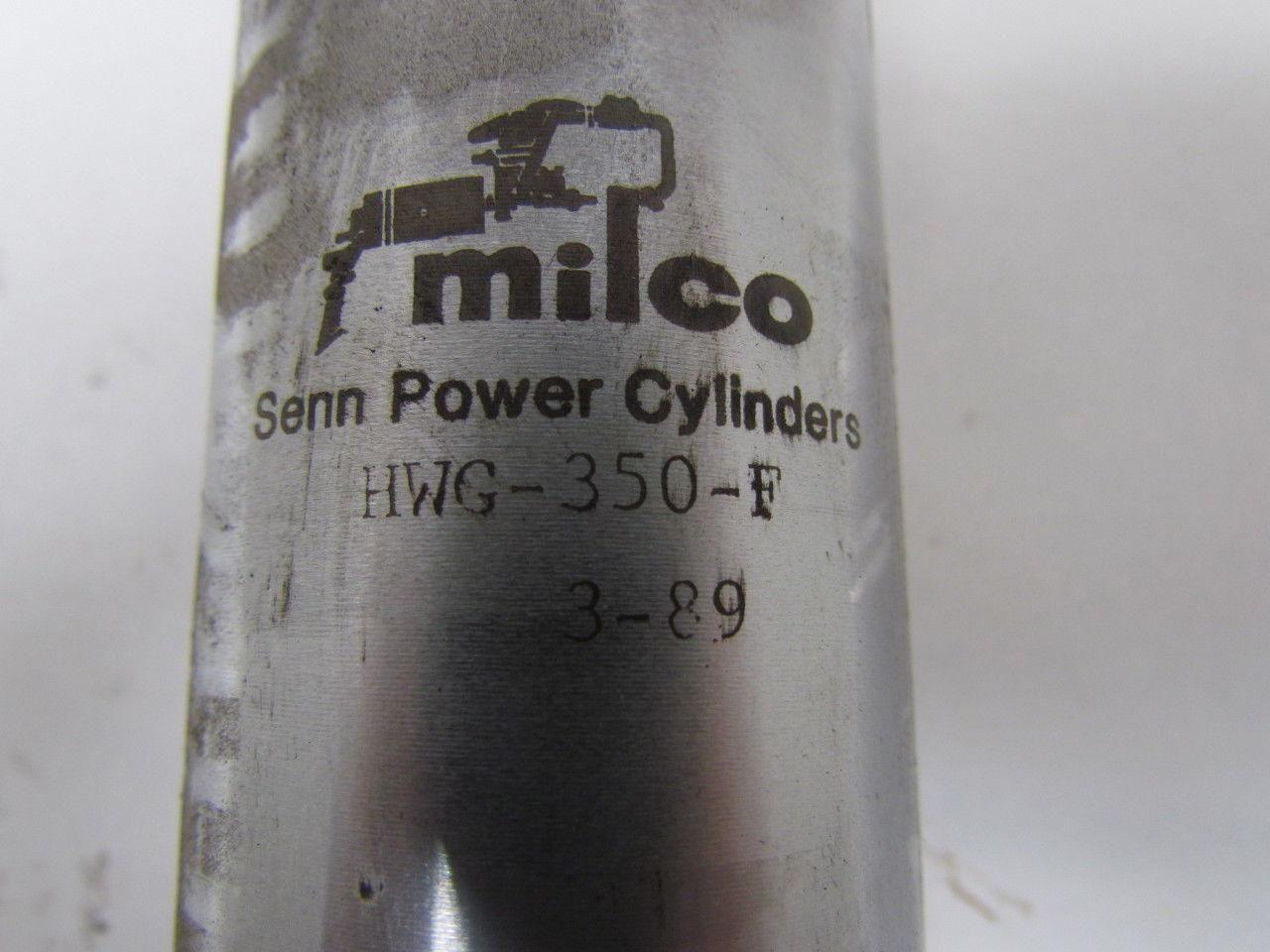Milco HWG-350-F 3-89 Senn Power Cylinder 1/4" Ports 3/4" Rod End Steel