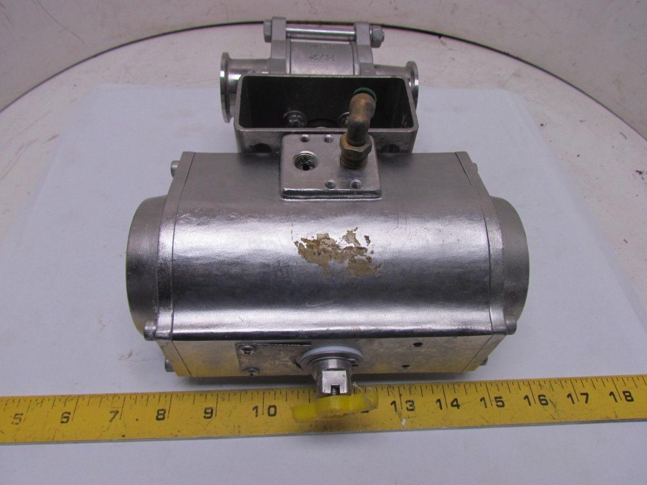 10-SR-85 1000 WOG CF8M Stainless Steel 1-1/2" Tri Clover Ball Valve w/Actuator