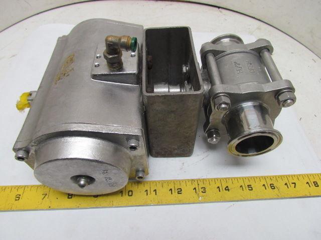10-SR-85 1000 WOG CF8M Stainless Steel 1-1/2" Tri Clover Ball Valve w/Actuator