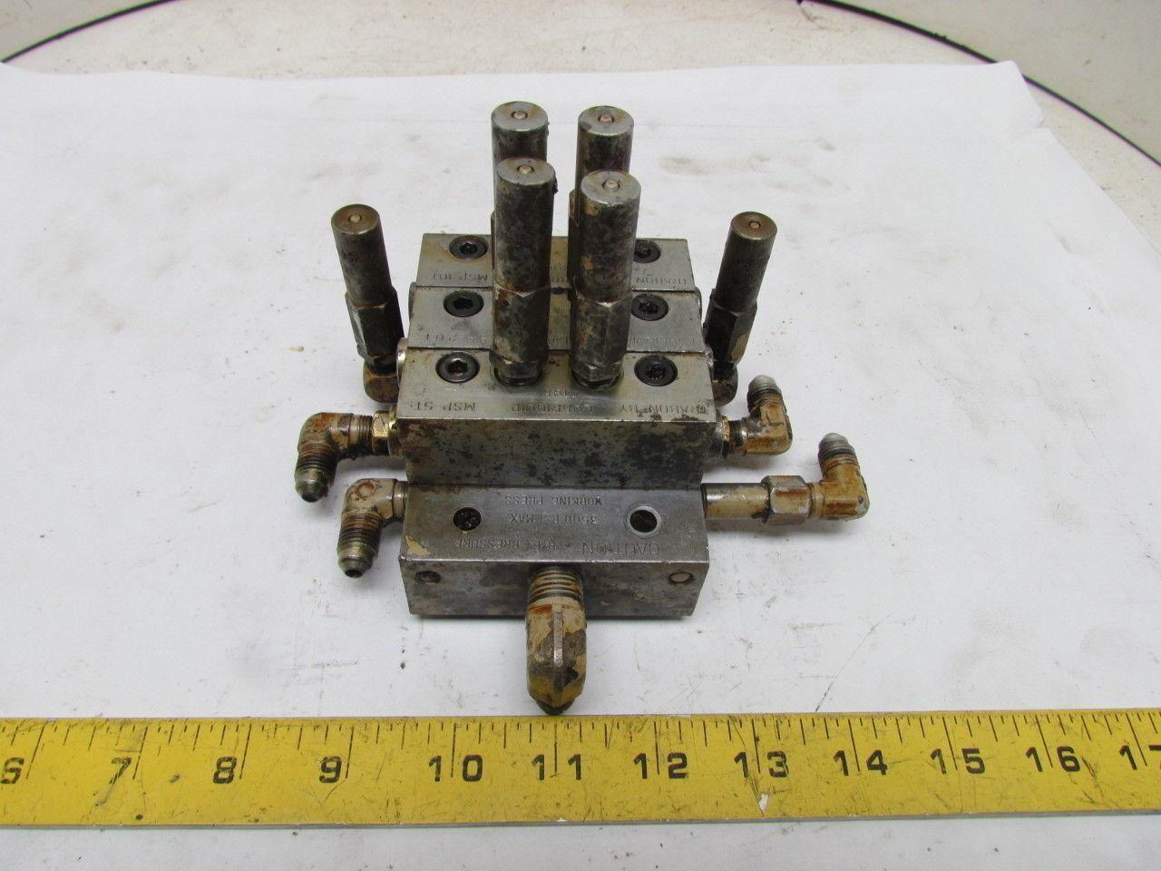 MSP-5T MSP-20T MSP-10T 3-Section Modular Divider Valve Block Assembly 3500 PSI
