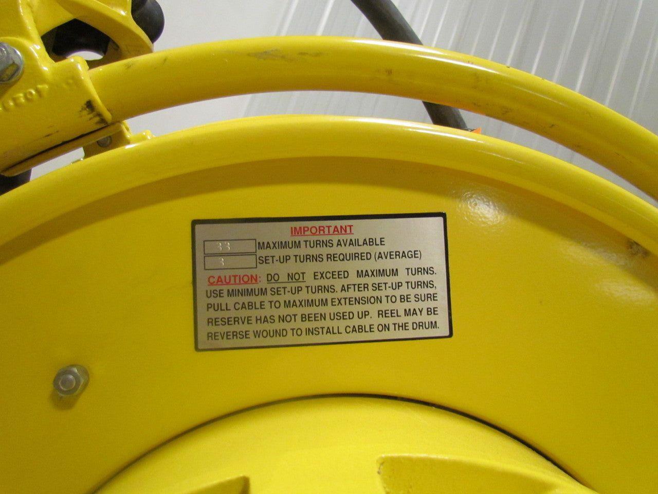 Aero-Motive Retractable Electric 12/3 Cable Reel 30' 110V Cord 20Amp 600V 3-Ring