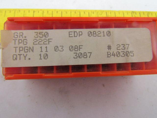 Carboloy TPG 222F EDP 08210 Carbide Insert Grade 350 TPGN 11 03 08F Box of 40pcs