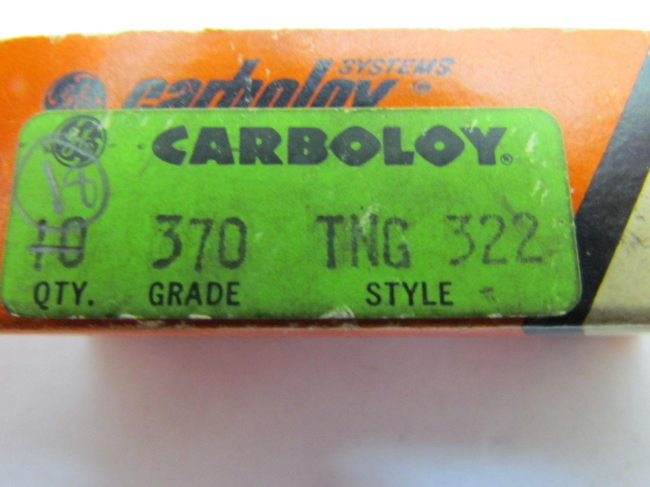 GE Carboloy TNG 322 Carbide Insert Grade 370 TNG322 Box of 17pcs