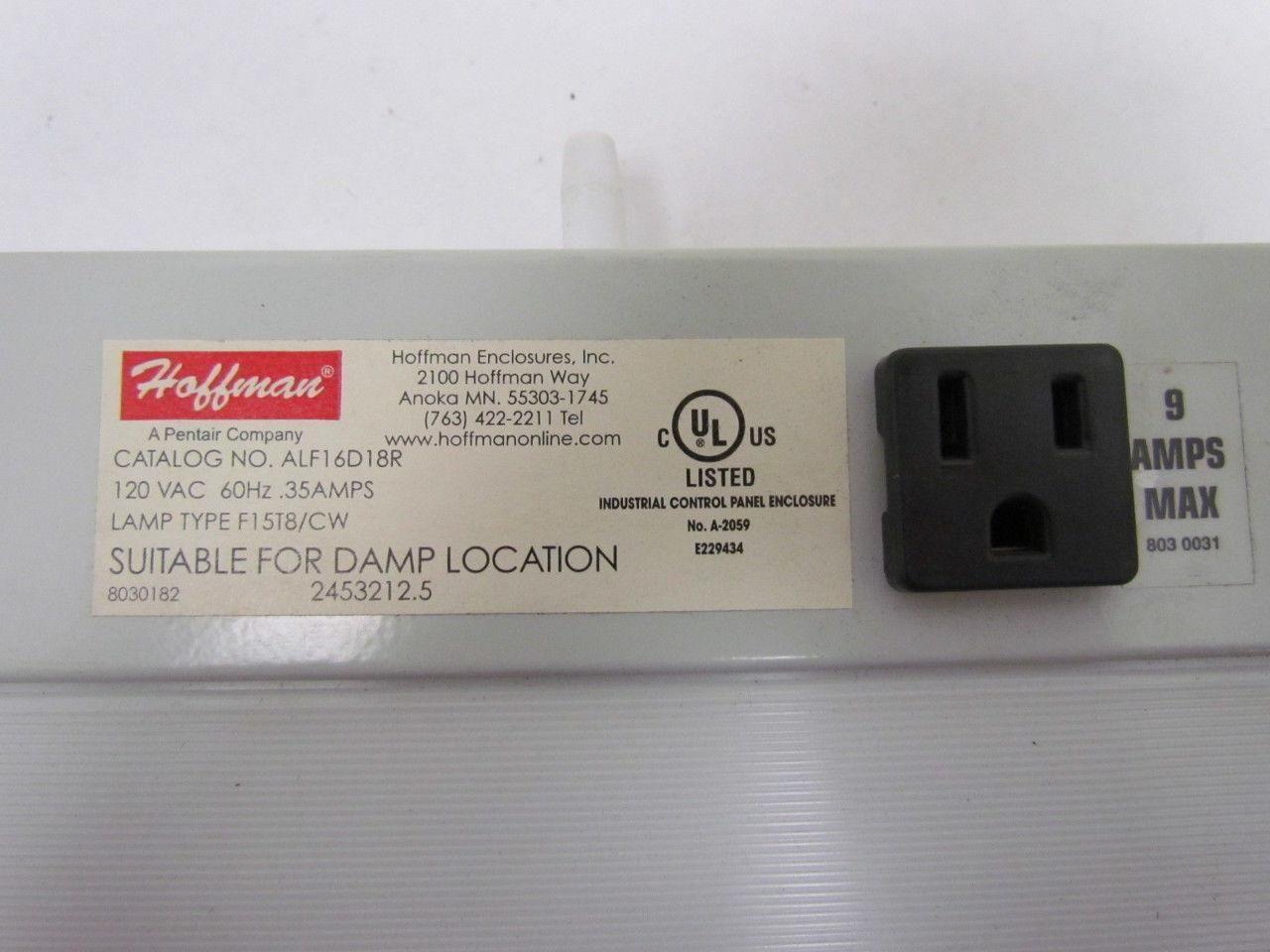 Hoffman ALF16D18R 18" 115V Damp Location Fluorescent Light Fixture No Brackets