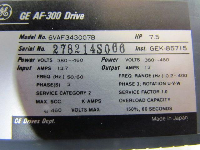 General Electric 6VAF343007B AF-300B 3-Phase AC Drive 7.5Hp 380-460V 13A Output