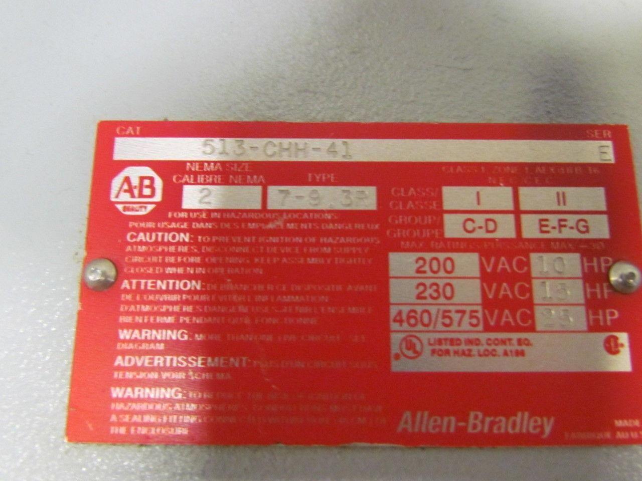 Allen Bradley 513-CHH-41 Combination Starter Circuit Enclosure Only No handle